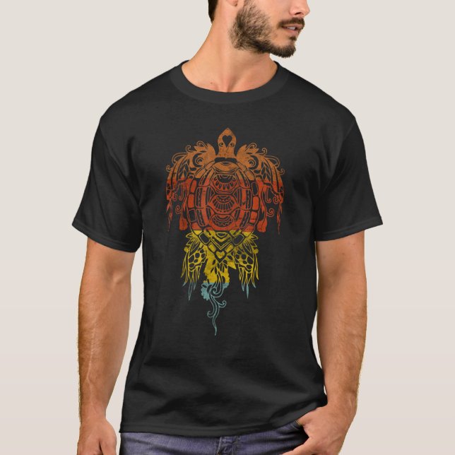 Hawaiian Tribalturtle Polynesian Tattoo Symbol T-Shirt (Front)