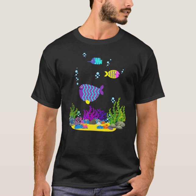 Hawaiian Triggerfish Coral Funny Tropical Fish Car T-Shirt (Front)