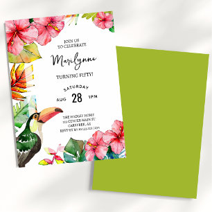 Hawaiian Tropical 50th Birthday Invitation