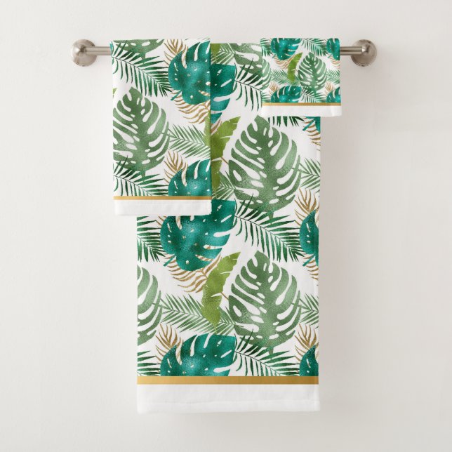 HAWAIIAN TROPICAL BATHROOM TOWEL SET (Insitu)