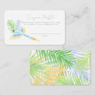 Hawaiian Tropical Birds Baby Shower Diaper Raffle Enclosure Card