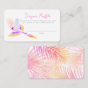 Hawaiian Tropical Birds Baby Shower Diaper Raffle  Enclosure Card