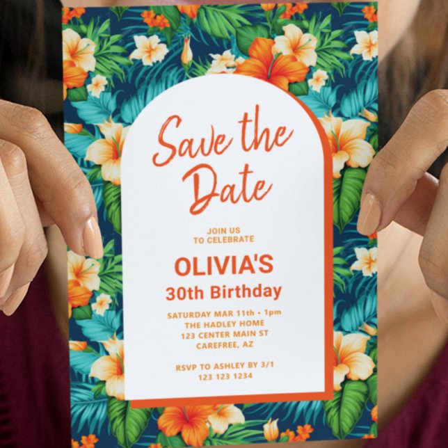 Hawaiian Tropical Birthday Save The Date (Creator Uploaded)