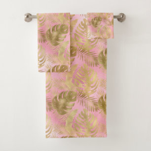 HAWAIIAN TROPICAL BLUSH GOLD TOWEL SET