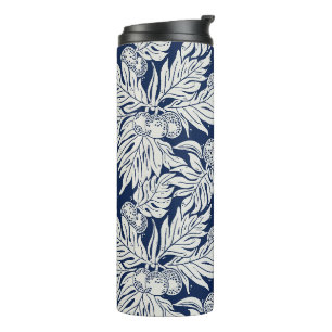 Hawaiian Tropical breadfruit ulu in indigo Thermal Tumbler