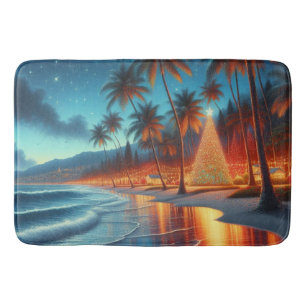 Hawaiian/Tropical Christmas  Bath Mat