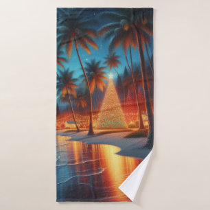 Hawaiian/Tropical Christmas  Bath Towel
