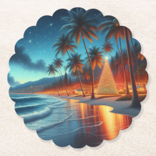 Hawaiian/Tropical Christmas Paper Coaster