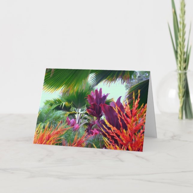 Hawaiian Tropical Christmas Theme Holiday Card (Front)