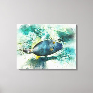 Hawaiian Tropical Fish Watercolor Hawaii Filefish Canvas Print
