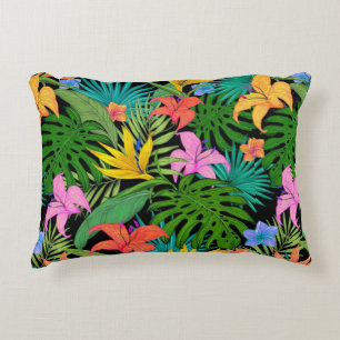 Hawaiian Tropical Floral Palm Leaves Decorative Cushion