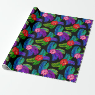 Hawaiian Tropical Floral Wrapping Paper
