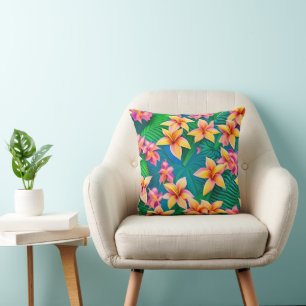 Hawaiian Tropical Flower Pattern Cushion