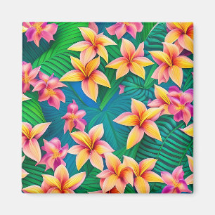 Hawaiian Tropical Flower Pattern Magnet