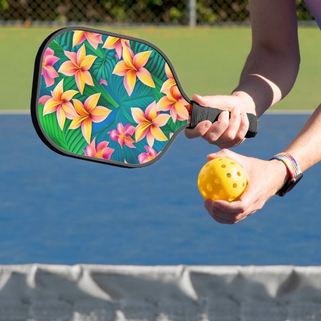 Hawaiian Tropical Flower Pattern  Pickleball Paddle (Insitu)