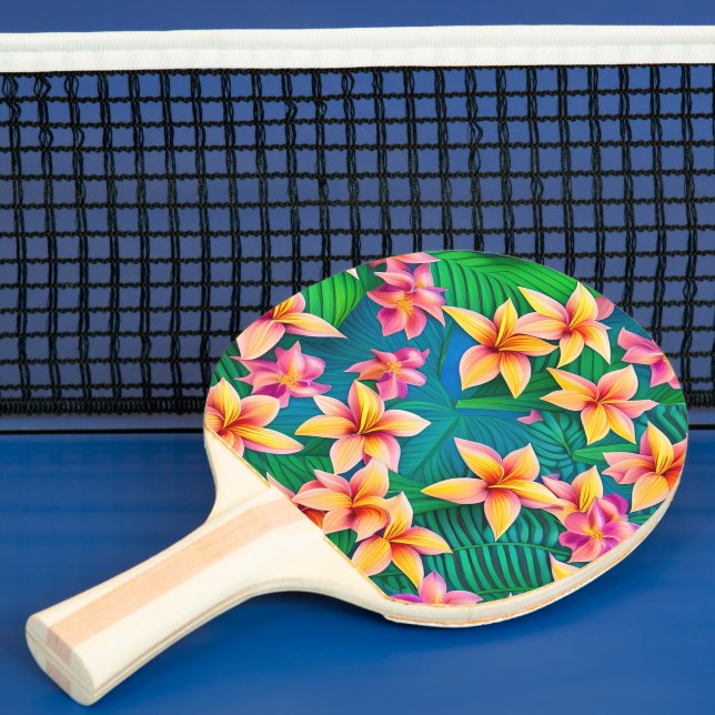 Hawaiian Tropical Flower Pattern  Ping Pong Paddle (Insitu)