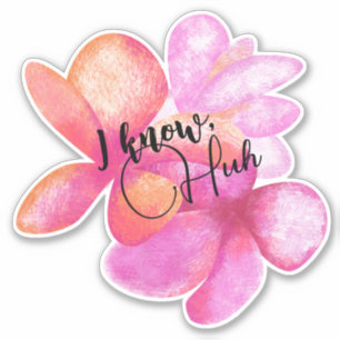 Hawaiian Tropical Flowers Custom-Cut Vinyl Sticker