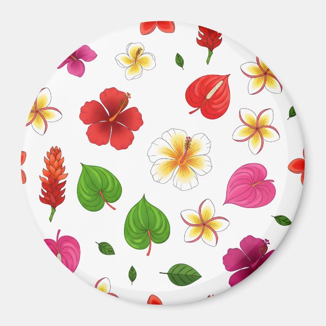 Hawaiian Tropical Flowers  Magnet (Front)