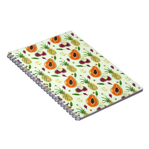 Hawaiian Tropical Fruit Pattern Cream Notebook