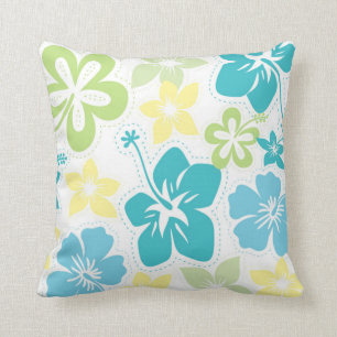 Hawaiian Tropical Hibiscus Floral throw pillow