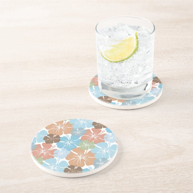 Hawaiian Tropical Hibiscus Flowers Coaster (Side)