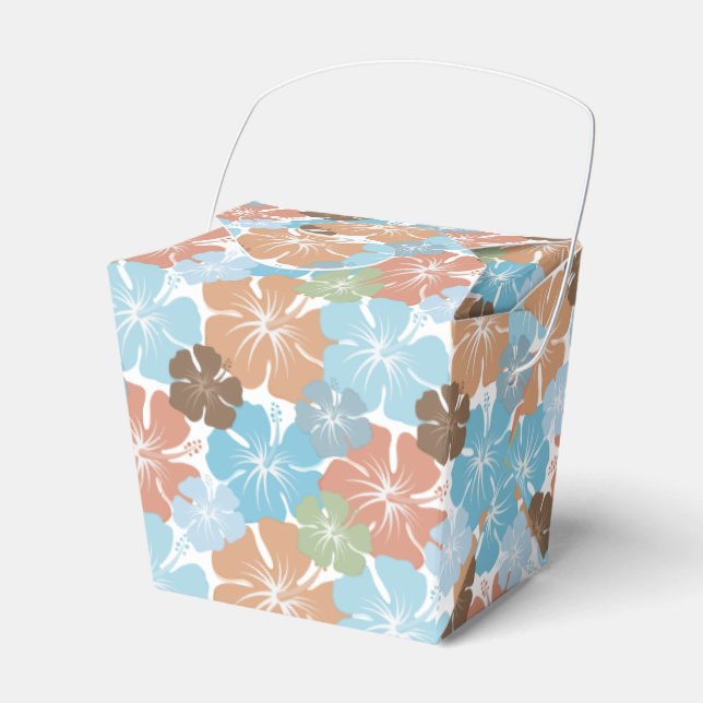 Hawaiian Tropical Hibiscus Flowers Favour Box (Front Side)