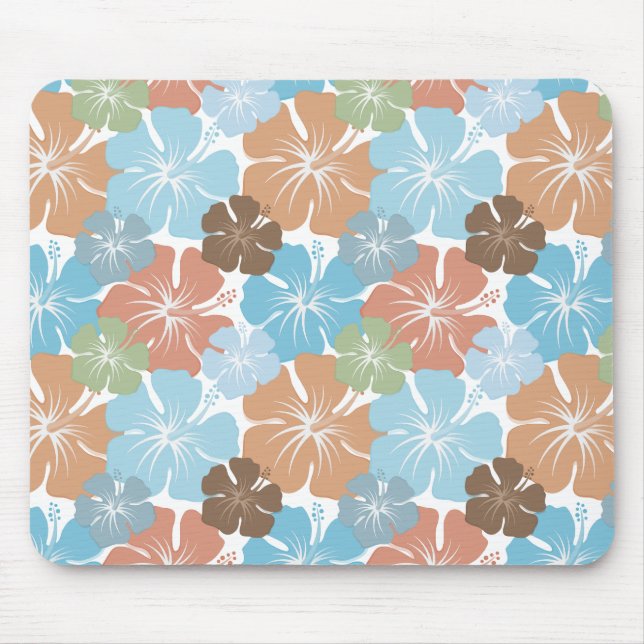 Hawaiian Tropical Hibiscus Flowers Mouse Mat (Front)