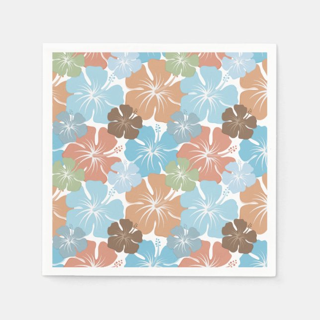 Hawaiian Tropical Hibiscus Flowers Napkin (Front)