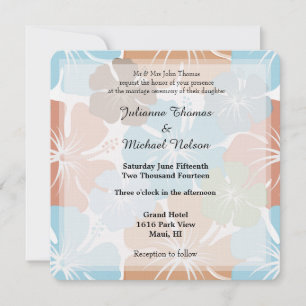 Hawaiian Tropical Hibiscus Flowers Wedding Invitation