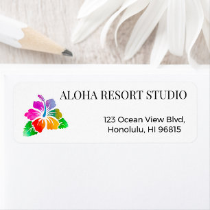 Hawaiian Tropical Hibiscus Return Address 
