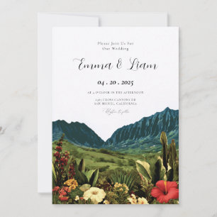 Hawaiian Tropical Island Beach Wedding Invitation