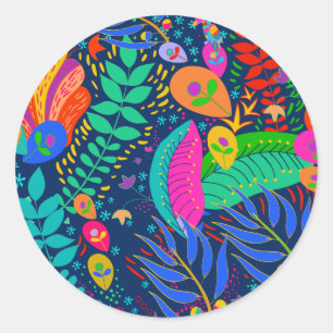 Hawaiian Tropical Jungle Classic Round Sticker