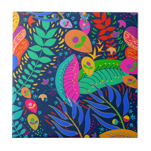 Hawaiian Tropical Jungle Tile (Front)
