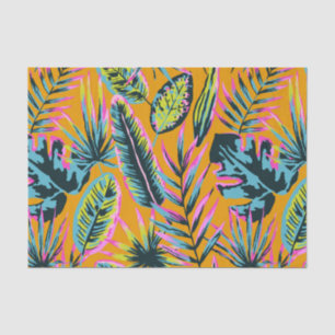 Hawaiian Tropical Leaves And Plants Print Pattern Tissue Paper
