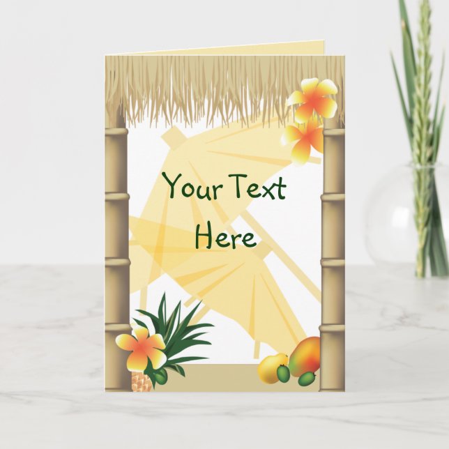 Hawaiian Tropical Luau Party Greeting Card (Front)