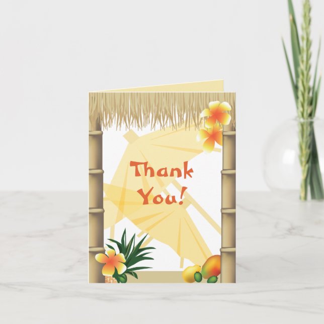 Hawaiian Tropical Luau Party Thank You Note Card 6 (Front)