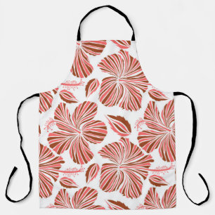 Hawaiian tropical natural floral in brown colours. apron