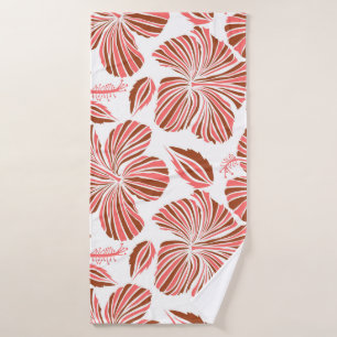 Hawaiian tropical natural floral in brown colours. bath towel