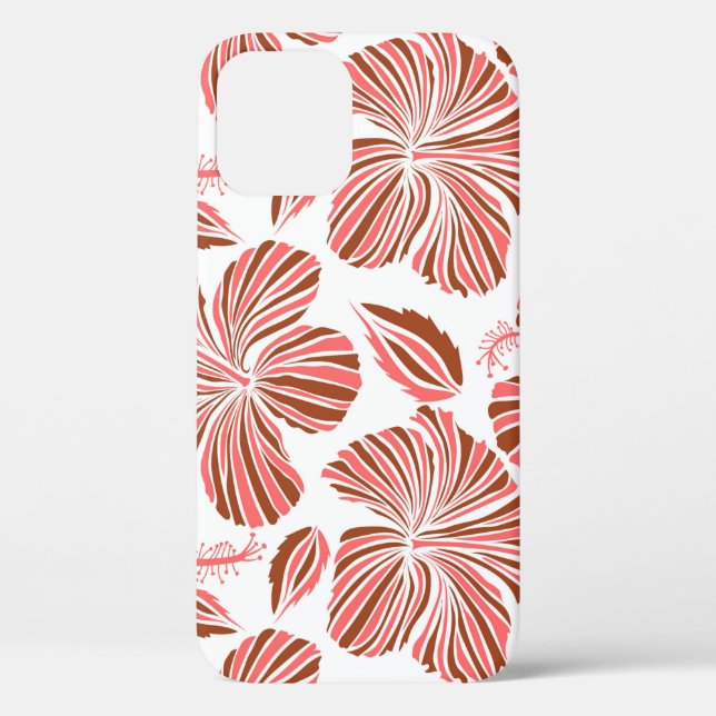 Hawaiian tropical natural floral in brown colours. Case-Mate iPhone case (Back)