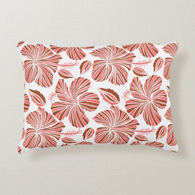 Hawaiian tropical natural floral in brown colours. decorative cushion (Front)