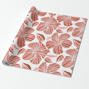 Hawaiian tropical natural floral in brown colours. wrapping paper