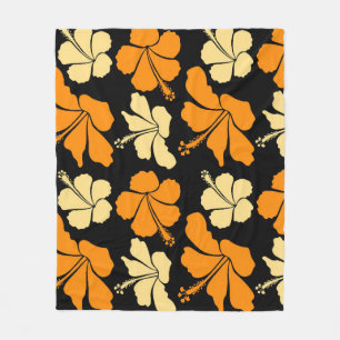 Hawaiian tropical natural floral seamless pattern fleece blanket