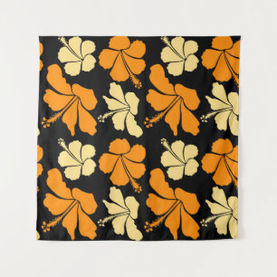 Hawaiian tropical natural floral seamless pattern  tapestry