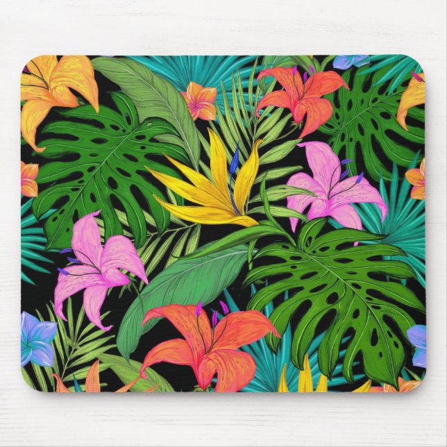 Hawaiian Tropical Palm Leaves  Mouse Mat (Front)