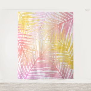 Hawaiian Tropical Palm Leaves Party Backdrop Tapestry