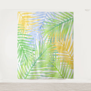Hawaiian Tropical Palm Leaves Party Backdrop Tapestry