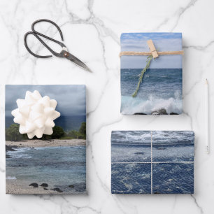 Hawaiian Tropical Paradise Ocean Landscape Photo Wrapping Paper Sheet