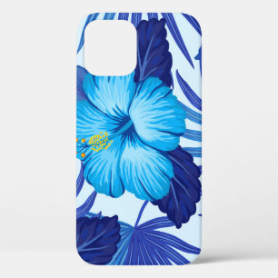 Hawaiian tropical plants, hibiscus pattern. iPhone 12 case