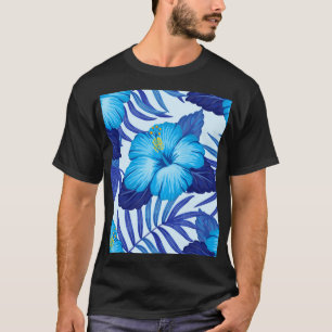 Hawaiian tropical plants, hibiscus pattern. T-Shirt