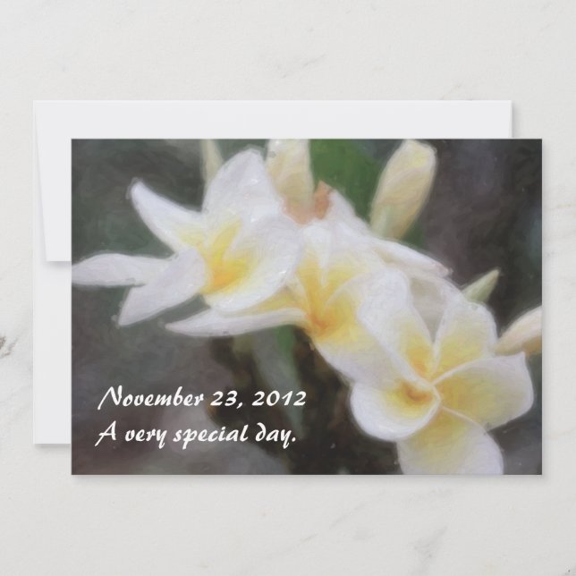 Hawaiian Tropical Plumeria Invitations (Front)